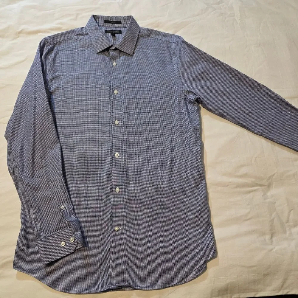Banana Republic Men's Navy Button Down Shirt Slim Fit 16.5